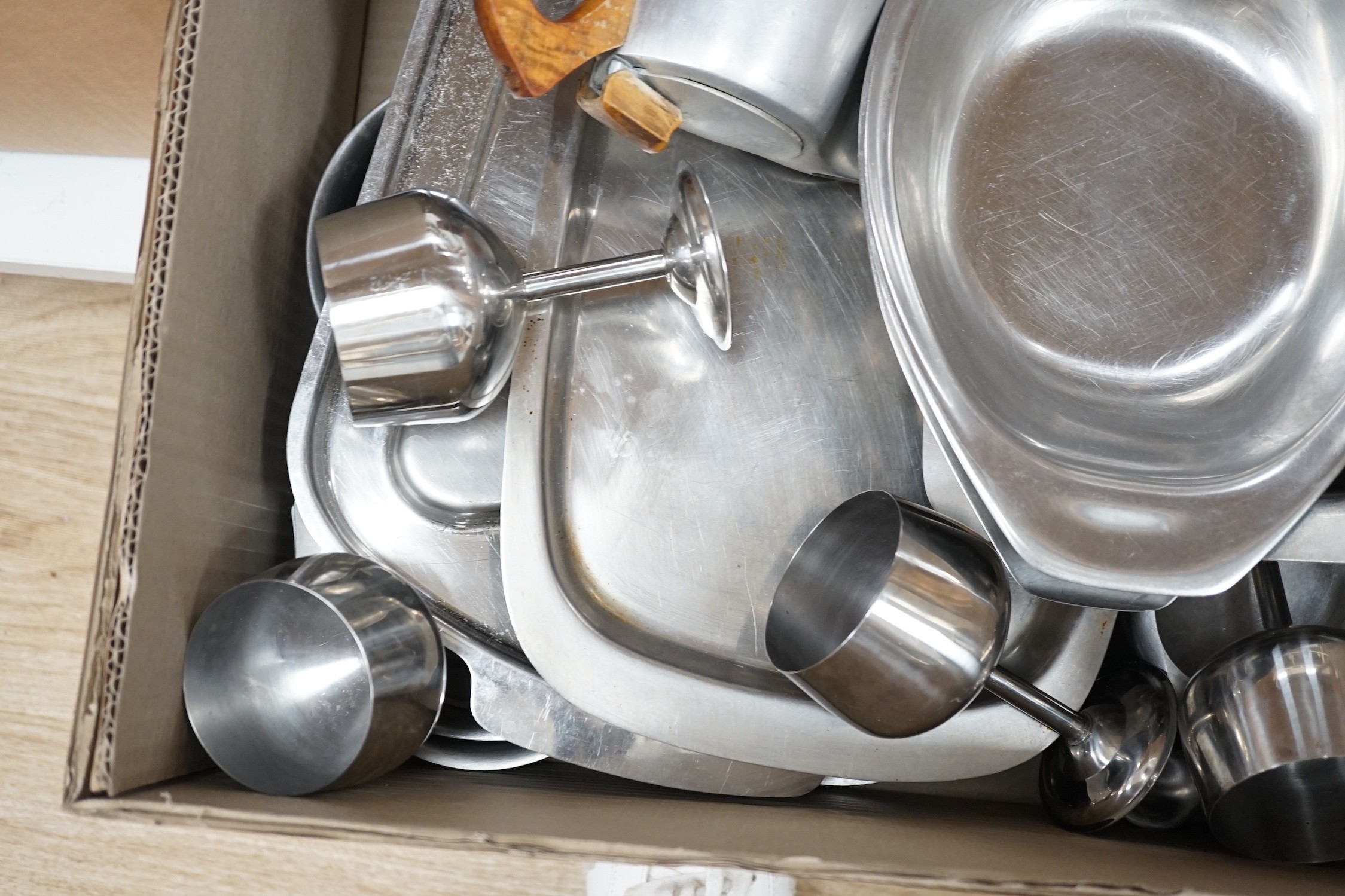 Various 1960's stainless steel wares including Danish and Piqcot ware